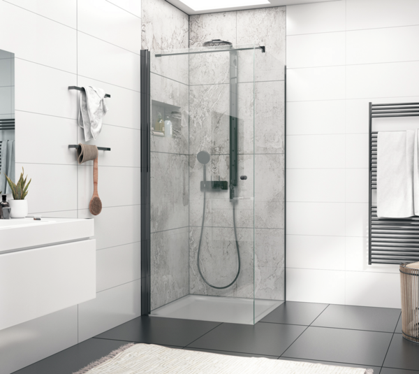 Shower door hinge Aqua light, glass-wall 90°