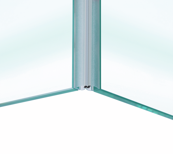 Self-adhesive shower door seal, magnet 90° for hinged door