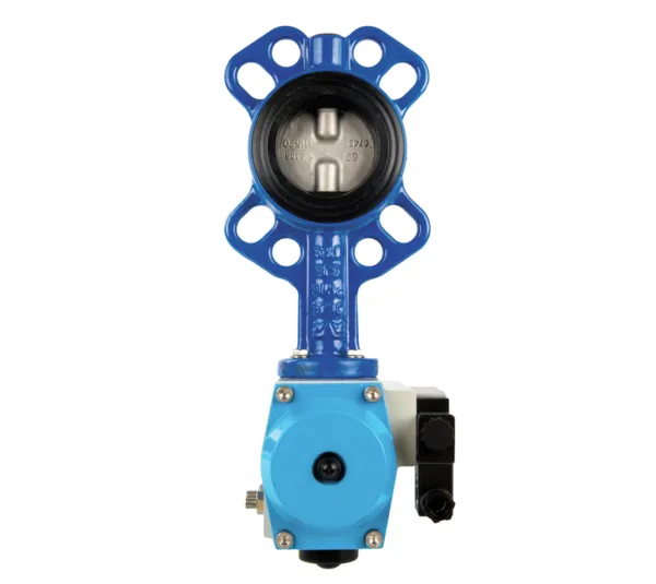 Wafer type butterfly valve, pneumatic with solenoid valve