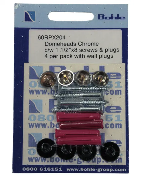 Domeheads, chrome, 1 1/2" screws