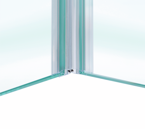 Shower door seal with magnet 90° for single-action doors