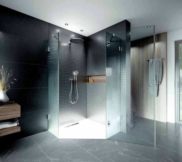 Shower door hinge Madrid FM, glass-glass 135-180°