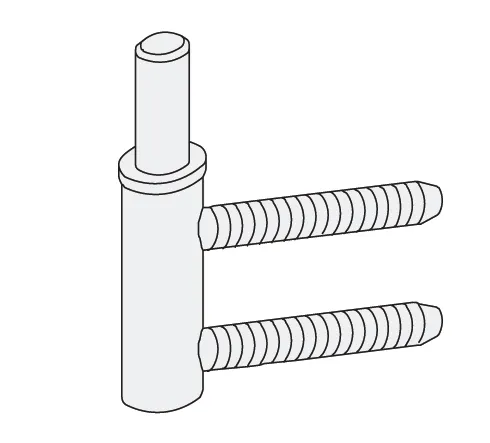 Pieza de marco, bisagra de 2 partes para puertas de vidrio 