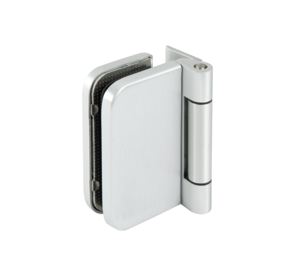 Frame glass door hinge with screw-on plate, round