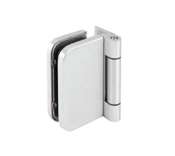 Frame glass door hinge with screw-on plate, round