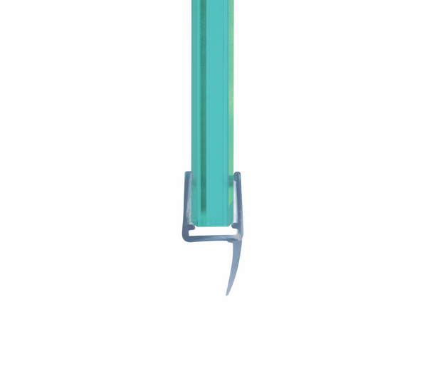 Shower door seal with short sealing lip
