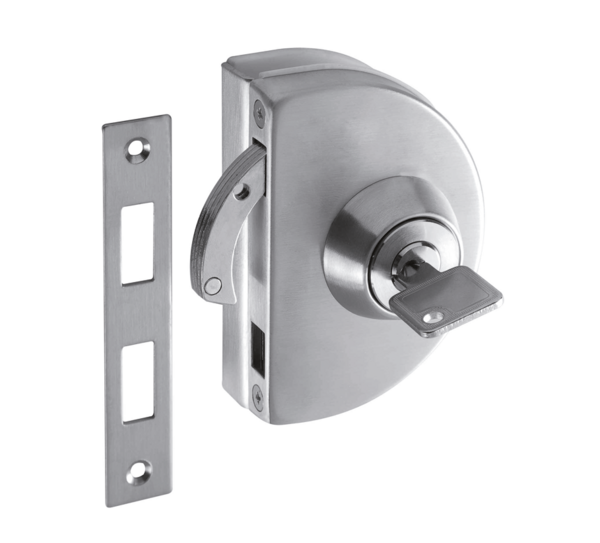 Clamp-on lock with hook bolt, strike plate