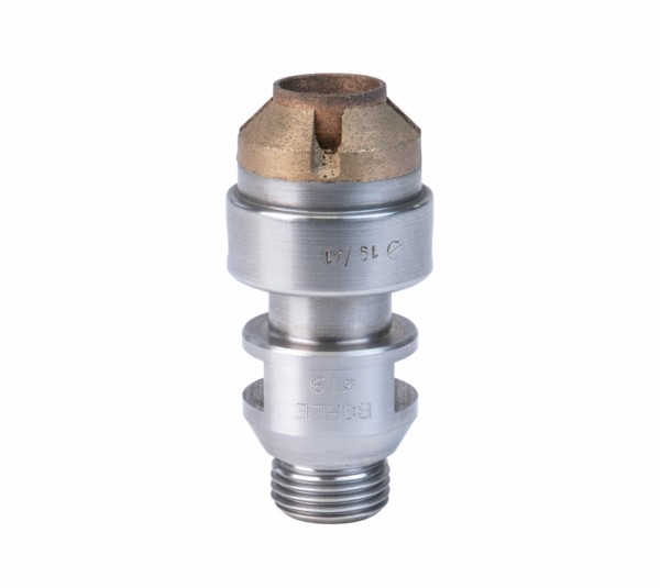 Industrial diamond hollow drill with deep countersink