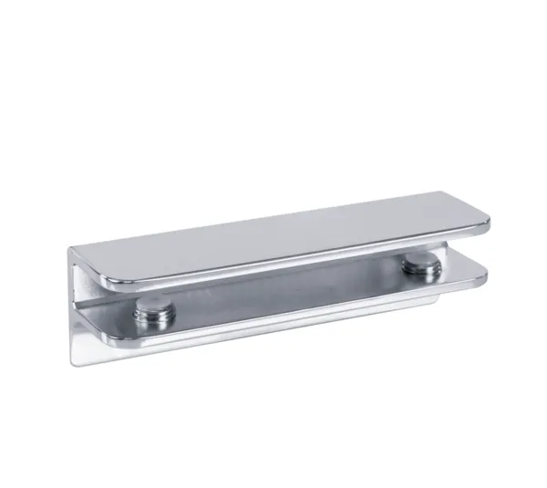 Glass shelf support angular, with extended support