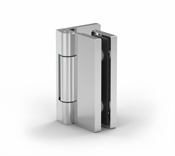 Shower door hinge Madrid, glass-wall 90°, without chamfer