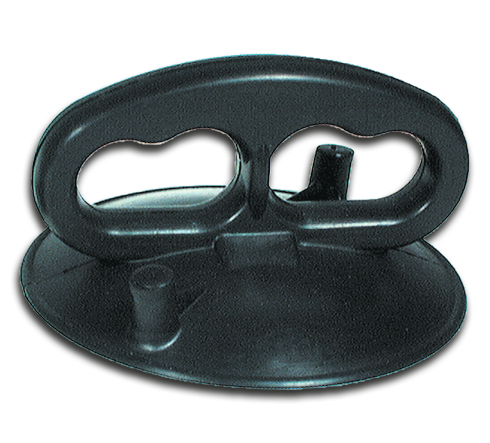 Suction lifter, solid rubber, double eyelet handle, Ø 80 mm