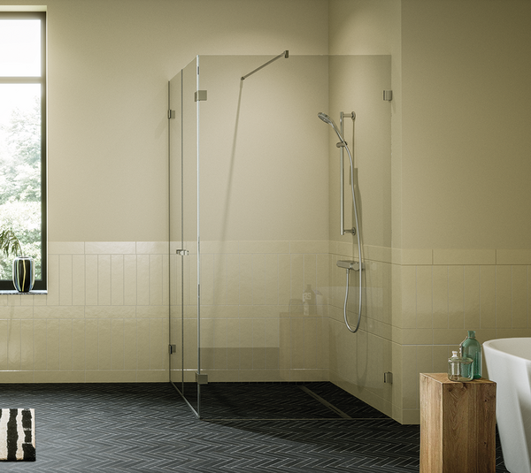 Juna® shower door hinge, glass-wall 90°