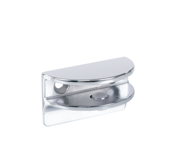 Glass shelf support semicircular, with extended support