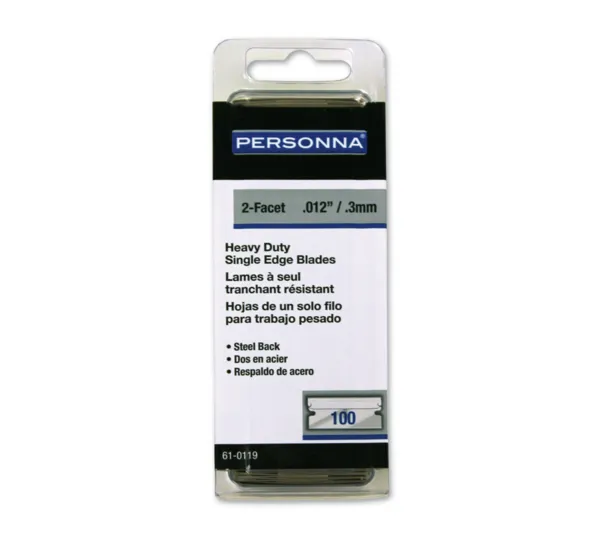 Blades, single edge, heavy duty, steel back