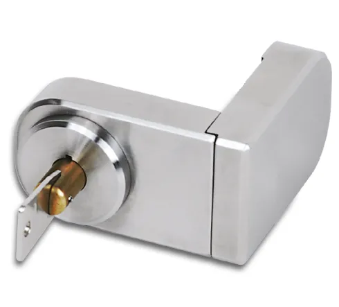 Glass door lock for UV bonding