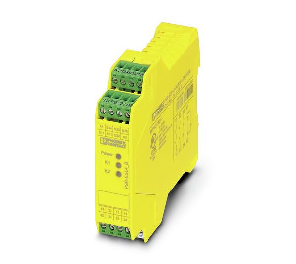 Safety relay for emergency stop monitoring