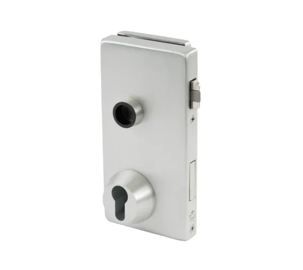 Alea glass door lock, profile cylinder with PZ rosette