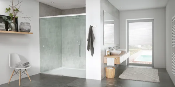 MasterTrack® ST sliding door set recess shower