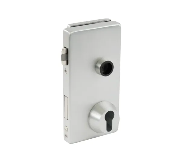 Alea glass door lock, profile cylinder with PZ rosette